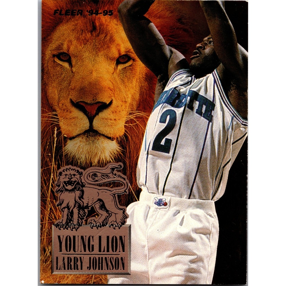 Larry Johnson 1994 Fleer Young Lions 3 Charlotte Hornets Basketball Card